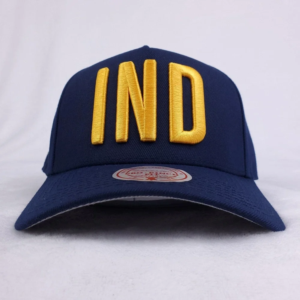 Indiana Pacers Mitchell & Ness NBA Pro Fit Snapback Hat Cap 3D‎ Logo Navy NWT